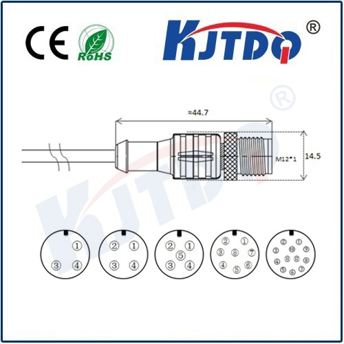 M12連接器 A型-澆鑄電纜系列 直頭